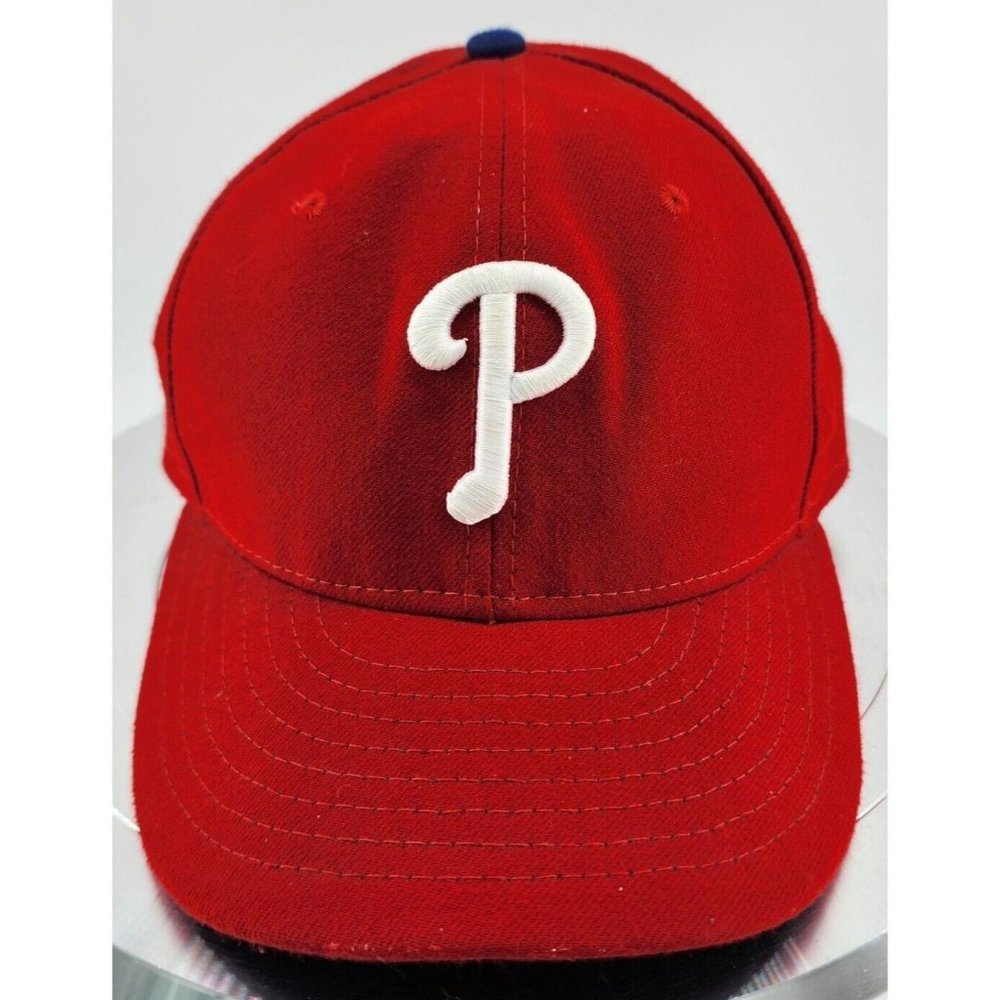 New Era Cool Base 59FIFTY MLB Philadelphia Phillies Red Fitted Hat Cap Size 7 - Picture 1 of 11